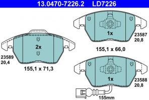 ATE 13.0470-7226.2 - Brzdové platničky -