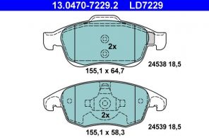 ATE 13.0470-7229.2 - Brzdové platničky -