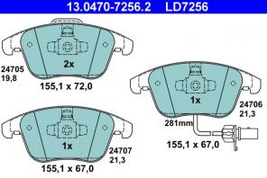 ATE 13.0470-7256.2 - Brzdové platničky -