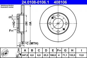 ATE 24.0108-0106.1 - Brzdový kotúč -