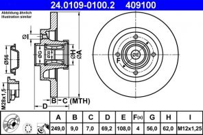ATE 24.0109-0100.2 - Brzdový kotúč -