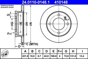 ATE 24.0110-0148.1 - Brzdový kotúč -