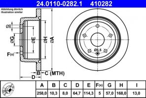 ATE 24.0110-0282.1 - Brzdový kotúč -
