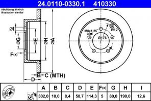 ATE 24.0110-0330.1 - Brzdový kotúč -