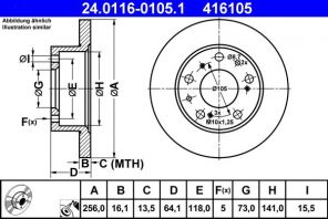ATE 24.0116-0105.1 - Brzdový kotúč -