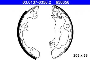 ATE 03.0137-0356.2 - Brzdové čeľuste -
