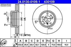 ATE 24.0130-0109.1 - Brzdový kotúč -