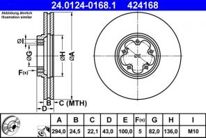 ATE 24.0124-0168.1 - Brzdový kotúč -