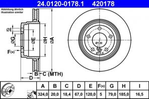 ATE 24.0120-0178.1 - Brzdový kotúč -