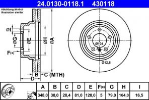 ATE 24.0130-0118.1 - Brzdový kotúč -