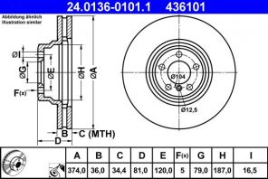 ATE 24.0136-0101.1 - Brzdový kotúč -