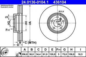 ATE 24.0136-0104.1 - Brzdový kotúč -