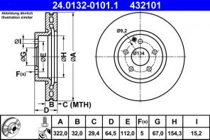 ATE 24.0132-0101.1 - Brzdový kotúč -