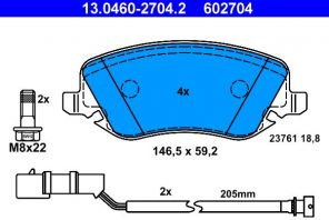ATE 13.0460-2704.2 - Brzdové platničky -