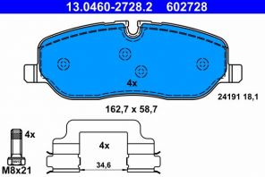 ATE 13.0460-2728.2 - Brzdové platničky -
