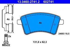 ATE 13.0460-2741.2 - Brzdové platničky -