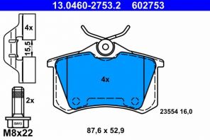 ATE 13.0460-2753.2 - Brzdové platničky -