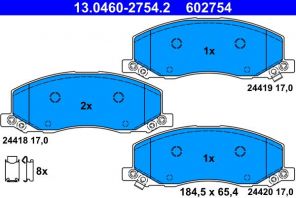 ATE 13.0460-2754.2 - Brzdové platničky -