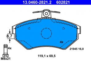 ATE 13.0460-2821.2 - Brzdové platničky -