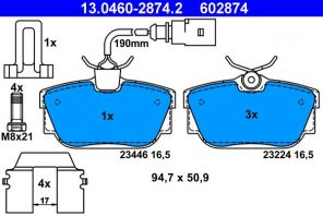 ATE 13.0460-2874.2 - Brzdové platničky -