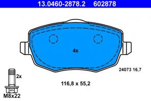 ATE 13.0460-2878.2 - Brzdové platničky -