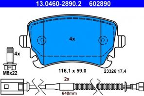 ATE 13.0460-2890.2 - Brzdové platničky -
