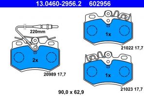 ATE 13.0460-2956.2 - Brzdové platničky -