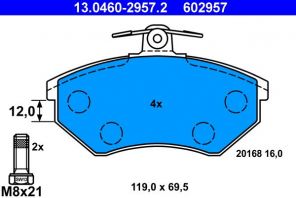 ATE 13.0460-2957.2 - Brzdové platničky -