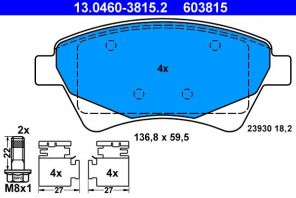ATE 13.0460-3815.2 - Brzdové platničky -