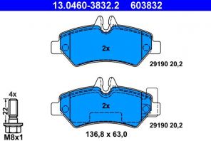 ATE 13.0460-3832.2 - Brzdové platničky -