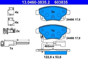 ATE 13.0460-3835.2 - Brzdové platničky -
