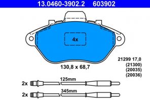 ATE 13.0460-3902.2 - Brzdové platničky -