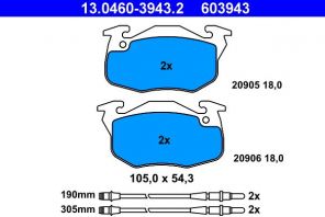 ATE 13.0460-3943.2 - Brzdové platničky -