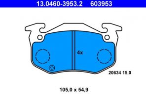 ATE 13.0460-3953.2 - Brzdové platničky -