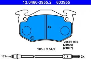 ATE 13.0460-3955.2 - Brzdové platničky -