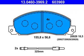 ATE 13.0460-3969.2 - Brzdové platničky -