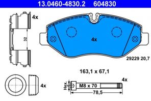 ATE 13.0460-4830.2 - Brzdové platničky -
