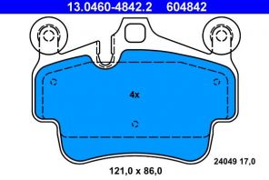 ATE 13.0460-4842.2 - Brzdové platničky -