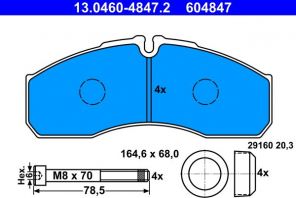 ATE 13.0460-4847.2 - Brzdové platničky -