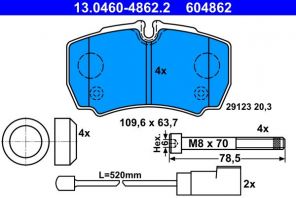 ATE 13.0460-4862.2 - Brzdové platničky -