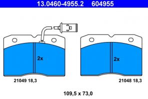 ATE 13.0460-4955.2 - Brzdové platničky -