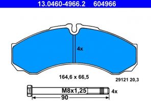 ATE 13.0460-4966.2 - Brzdové platničky -