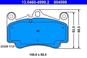 ATE 13.0460-4999.2 - Brzdové platničky -