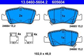 ATE 13.0460-5604.2 - Brzdové platničky -