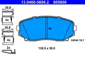 ATE 13.0460-5606.2 - Brzdové platničky -