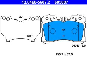 ATE 13.0460-5607.2 - Brzdové platničky -