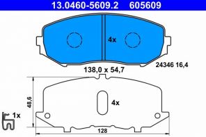 ATE 13.0460-5609.2 - Brzdové platničky -