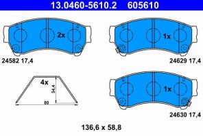 ATE 13.0460-5610.2 - Brzdové platničky -