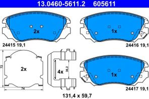 ATE 13.0460-5611.2 - Brzdové platničky -