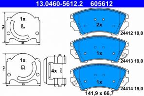 ATE 13.0460-5612.2 - Brzdové platničky -